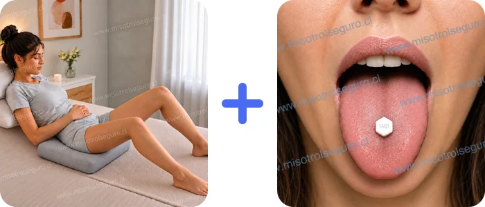 Tratamiento mixto: vía intravaginal + vía sublingual